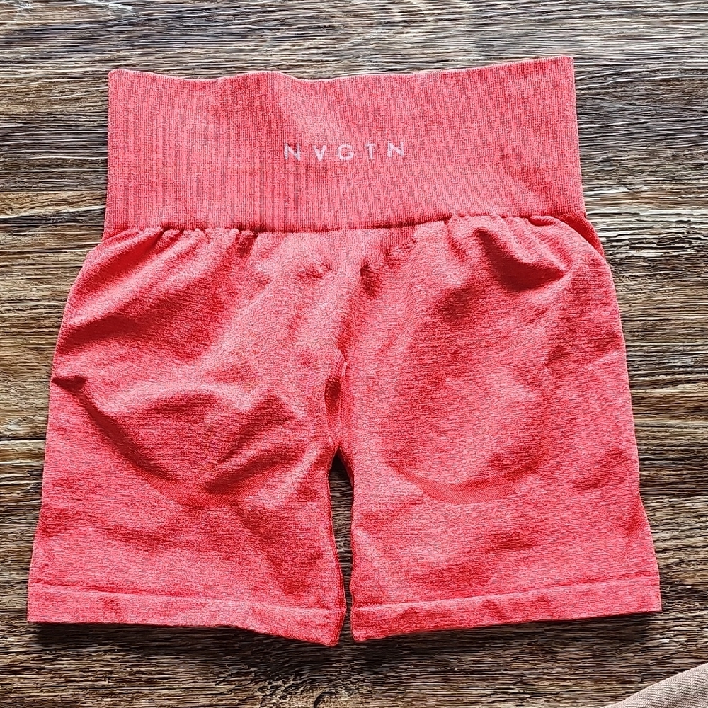 NVGTN Contour Shorts Available In Candy Apple Red, Baby Pink, Nude, Mint - Picture 3 of 9